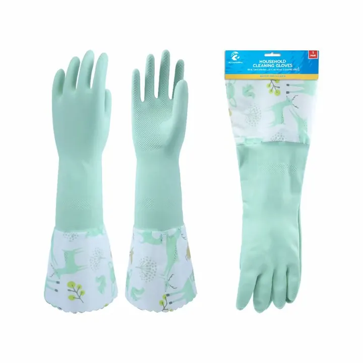 Mint floral cuff glove product display