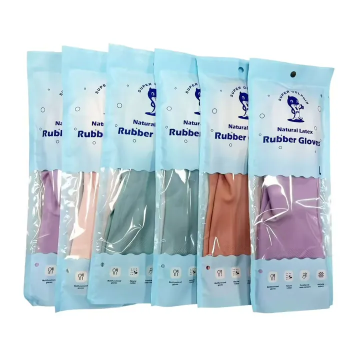 Natural latex glove color assortment packages