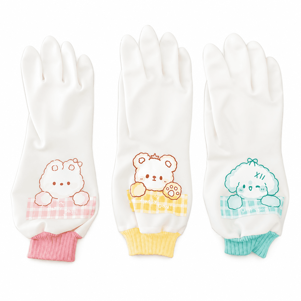 Household Nitrile Gloves NL-PRO3 in white with customizable cuff decoration